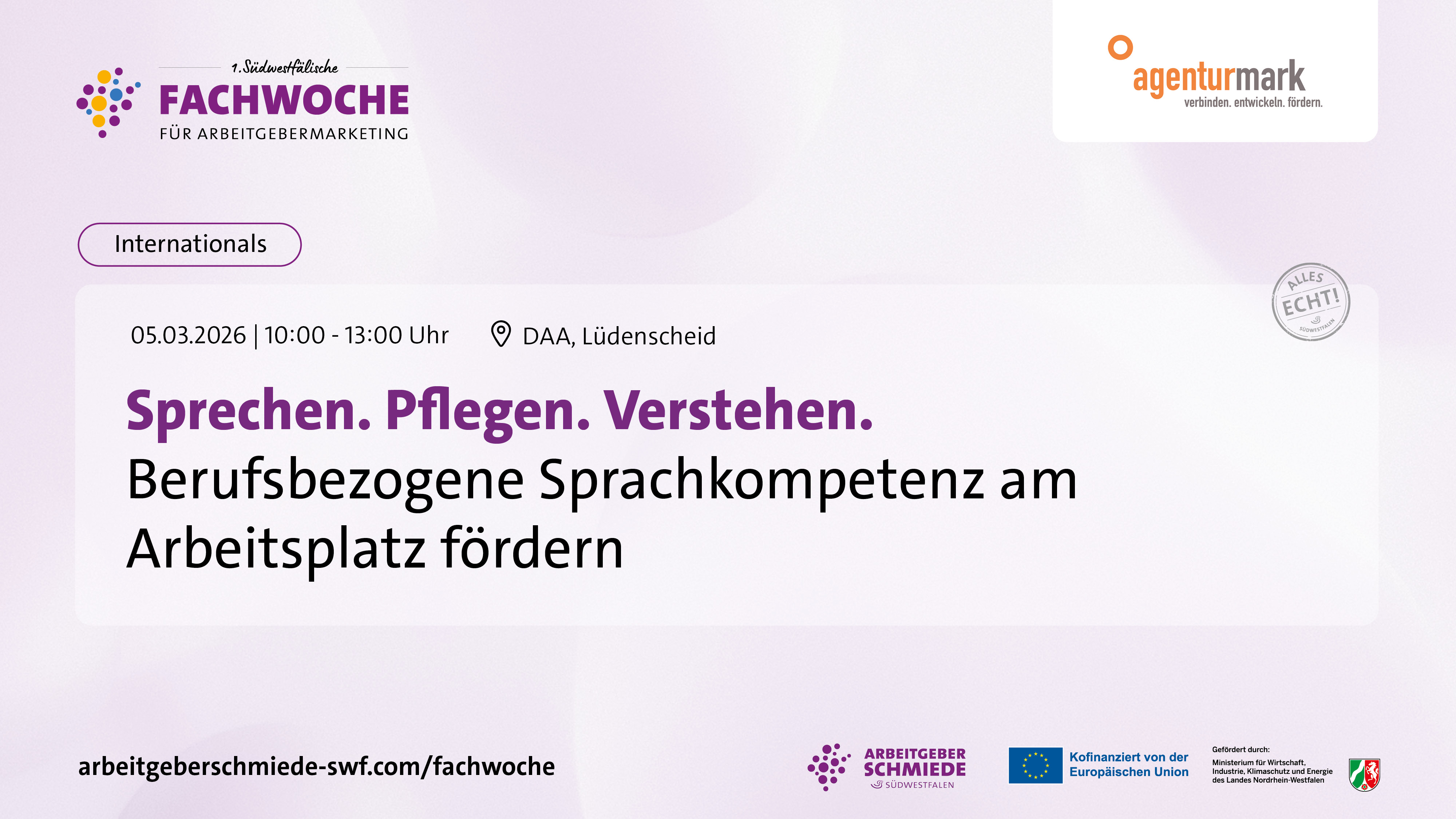 05.03.2026: „Sprechen. Pflegen. Verstehen. – berufsbezogene Sprachkompetenz am Arbeitsplatz fördern“  